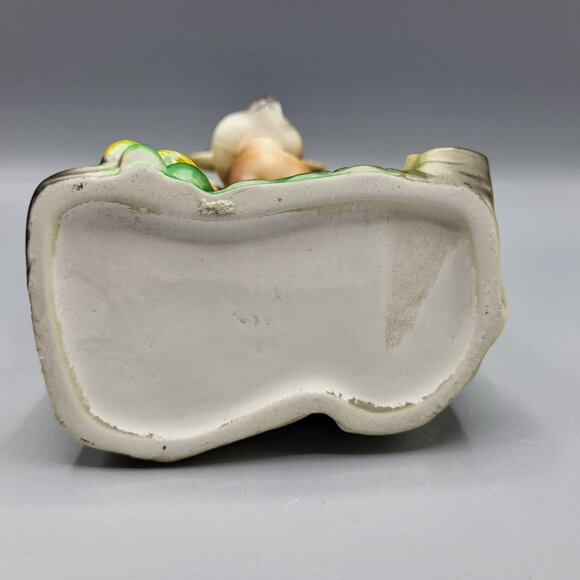 Vintage MCM Bambi Deer Vase Kitchy Planter Deer & Mushrooms Ceramic Table Decor - Picture 9 of 16